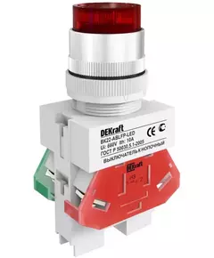 Выключатель кнопочный LED ABLFP ВК-22 d22мм 220В красн. DEKraft 25027DEK