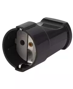 Розетка кабельная с заземл. прямая 16А черн. Rx2-B ЭРА Б0039683