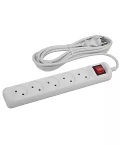 Удлинитель 5х3м без заземл. 10А IP20 U-5s-3m-2х1 ПВС 2х1 с выкл. Эра Б0044056