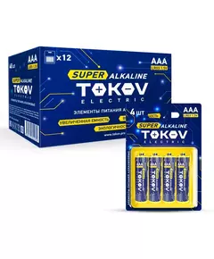 Элемент питания алкалиновый LR3/AAA (блист.4шт) TOKOV ELECTRIC TKE-ALS-LR3/B4