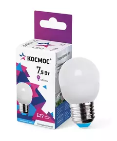 Лампа светодиодная GL45 7.5Вт 6500К E27 220В КОСМОС LkecLED7.5wGL45E2765
