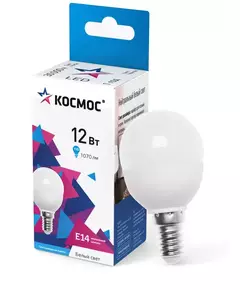 Лампа светодиодная GL45 12Вт 4500К E14 1070лм 174-265В КОСМОС LkeLED12wGL45E1445