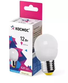 Лампа светодиодная GL45 12Вт 3000К E27 1070лм 174-265В КОСМОС LkeLED12wGL45E2730