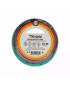 Изолента ПВХ 0.13х19мм 25м зел. Kranz KR-09-2203