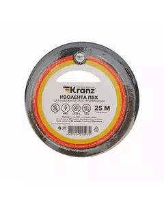 Изолента ПВХ 0.13х19мм 25м черн. Kranz KR-09-2206