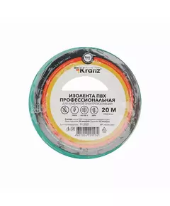 Изолента ПВХ профессиональная 0.18х19мм 20м зел. Kranz KR-09-2803