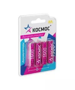Аккумулятор AA/R6 NI-MN 1500мА.ч BP-4 (блист.4шт) КОСМОС KOCR6NIMH1500mAh4BL