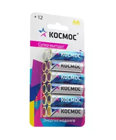 Элемент питания алкалиновый AA/LR06 BP-12 (блист.12шт) КОСМОС KOCLR6BL12