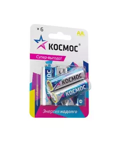 Элемент питания алкалиновый AA/LR06 BP-6 (блист.6шт) КОСМОС KOCLR6BL6
