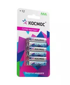 Элемент питания алкалиновый AAA/LR03 BP-12 (блист.12шт) КОСМОС KOCLR03BL12