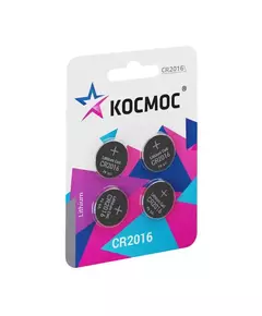 Элемент питания литиевый CR2016 4хBL (блист.4шт) КОСМОС KOC2016BL4