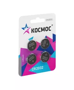 Элемент питания литиевый CR2032 4хBL (блист.4шт) КОСМОС KOC2032BL4