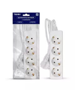 Удлинитель 4х3м с заземл. 16А 3х1 TOKOV ELECTRIC TKE-C01-BU4-3-1-Z