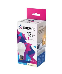 Лампа светодиодная А60 13Вт Е27 6500К 220В КОСМОС LkecLED13wA60E2765
