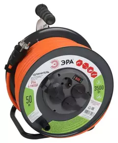 Удлинитель силовой RMx-4es-3x2.5-50m-IP44 на метал. катушке с заземлением с выключателем 4 розетки 50м ПВС Эра Б0052922