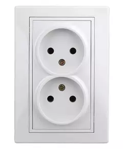 Розетка 2-м СП Plano 1-204-01 16А IP20 250В 2х2P бел. Intro Б0053904