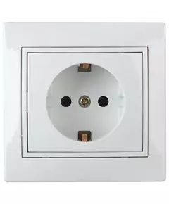 Розетка 1-м СП Plano 1-206-01 16А IP20 250В 2P+E Schuko защ. шторки бел. Intro Б0053923