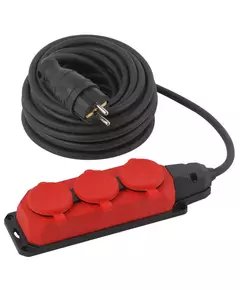 Удлинитель силовой UK-3e-3x1.5-10m-IP44(KG) с заземлением 3 розетки каучук 10м КГ 3х1.5кв.мм IP44 Эра Б0057580
