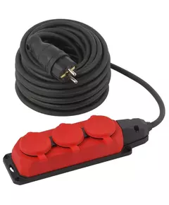 Удлинитель силовой UK-3e-3x1.5-20m-IP44(KG) с заземлением 3 розетки каучук 20м КГ 3х1.5кв.мм IP44 Эра Б0057581