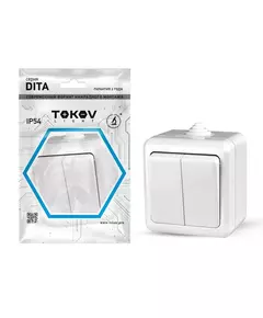 Выключатель 2-кл. ОП Dita IP54 10А 250В бел. TOKOV LIGHT TKL-DT-V2-C01-IP54