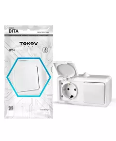 Блок ОП Dita (розетка 16А 250В с заземл. 1-кл. выкл. 10А) IP54 бел. TOKOV LIGHT TKL-DT-V1RZ-C01-IP54