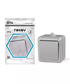 Выключатель 1-кл. ОП Dita IP54 10А 250В сер. TOKOV LIGHT TKL-DT-V1-C06-IP54
