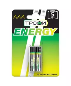Элемент питания алкалиновый AAA/LR03-2BL Eco (блист.2шт) Трофи Б0017043