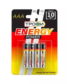 Элемент питания алкалиновый AAA/LR03 4BL AAA/LR03-4BL (блист.4шт) Трофи C0034915