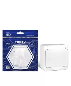 Розетка 1-м ОП Nix 16А IP54 250В с заземл. с крышкой бел. TOKOV ELECTRIC TKE-NX-R1Z-C01-IP54