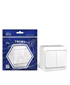 Выключатель 2-кл. ОП Nix 10А IP54 250В бел. TOKOV ELECTRIC TKE-NX-V2-C01-IP54