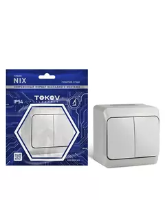 Выключатель 2-кл. ОП Nix 10А IP54 250В сер. TOKOV ELECTRIC TKE-NX-V2-C06-IP54