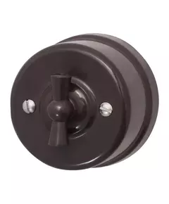 Выключатель 1-кл. ретро ABS-пластик коричн. Bironi B1-200-22