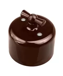 Выключатель проходной 1кл. R керамика корич. Bironi R1-211-02