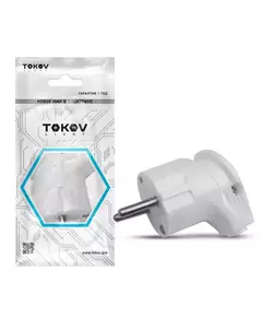 Вилка угловая 16А 250В с заземл. бел. TOKOV ELECTRIC TKL-PLUZ-C01