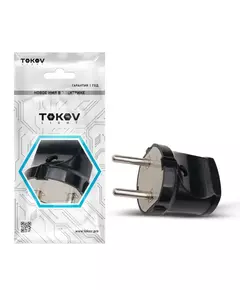 Вилка прямая 6А 250В без заземл. черн. TOKOV ELECTRIC TKL-PL-C05