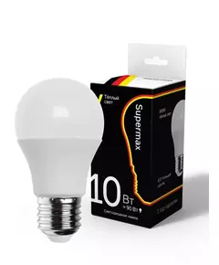 Лампа светодиодная Supermax А60 10Вт стандарт E27 230В 3000К КОСМОС Sup_LED10wA60E2730