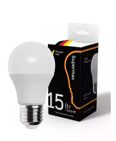 Лампа светодиодная Supermax А60 15Вт стандарт E27 230В 3000К КОСМОС Sup_LED15wA60E2730