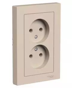 Розетка 2-м. AtlasDesign 16А без заземл. в сборе песочн. SE ATN001220