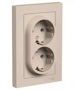 Розетка 2-м. AtlasDesign 16А с заземл. в сборе песочн. SE ATN001224