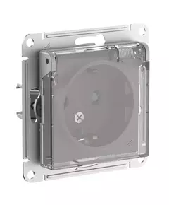 Розетка AtlasDesign Aqua 16А IP44 с заземл. со шт. с прозр. крышк. механизм алюм. SE ATN440346