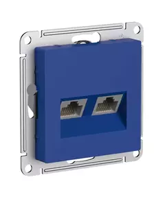 Розетка компьютерная 2-м AtlasDesign RJ45+RJ45 кат.5E механизм аквамарин SE ATN001185