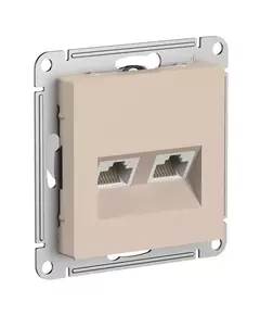 Розетка компьютерная 2-м AtlasDesign RJ45+RJ45 кат.5E механизм песочн. SE ATN001285
