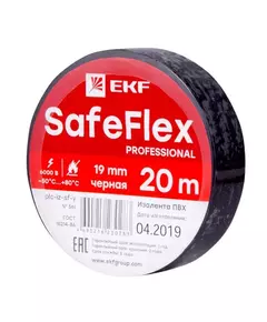 Изолента ПВХ 19мм (рул.20м) черн. SafeFlex EKF plc-iz-sf-b