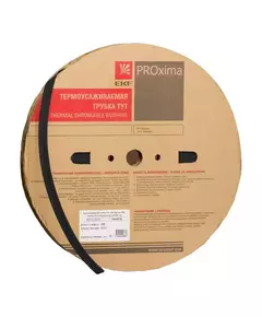 Трубка термоусадочная ТУТ нг 30/15 черн. (уп.50м) EKF tut-30-b