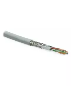 Кабель SFUTP4-C5E-S24-IN-LSZH-GY-305 витая пара SF/UTP кат. 5e; 4 пары (24 AWG) ож (solid) экран - фольга + медная оплетка LSZH (-20град.C - +75град.C) сер. (уп.305м) Hyperline 246264
