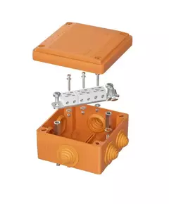 Коробка ответвительная FS 100х100х50мм 6р 450В 6А 4кв.мм с каб. вводами и клеммн. IP56 пластик. DKC FSB11604