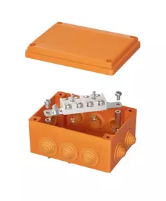 Коробка ответвительная FS 150х110х70мм 4р 450В 32А 10кв.мм нерж. контакт с каб. вводами и клеммн. IP55 пластик. DKC FSK21410