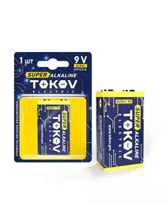 Элемент питания алкалиновый 6LR61 крона (блистер 1шт) TOKOV ELECTRIC TKE-ALS-6LR61/B1