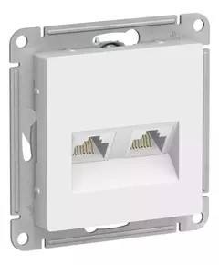 Розетка двойная AtlasDesign компьютерная RJ45+RJ45 кат.5Е механизм лотос SE ATN001385