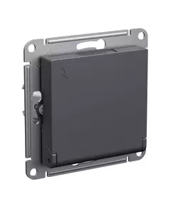 Розетка AtlasDesign с заземл. со шторками с крышкой 16А IP20 механизм базальт SE ATN001446